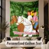 Custom Text Printed Tapestry Bibi & Tina Pattern Large Wall Hanging Indoor Room Decor