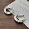 925 Sterling Copper Vintage Earrings For Women Trendy Simple Round Strip Earring Zircon Prevent Allergy Party Accessories Gift