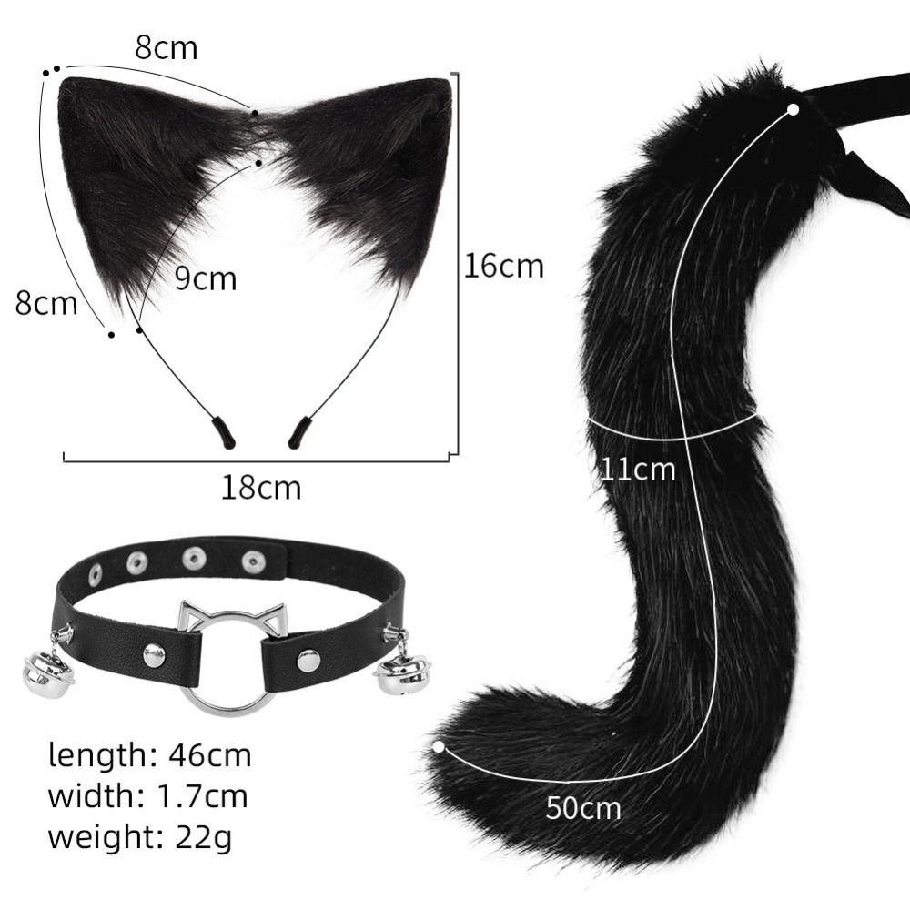 1 set Cat Tail Halloween Animal Cosplay Props Necklace Animal Cosplay Props Cosplay