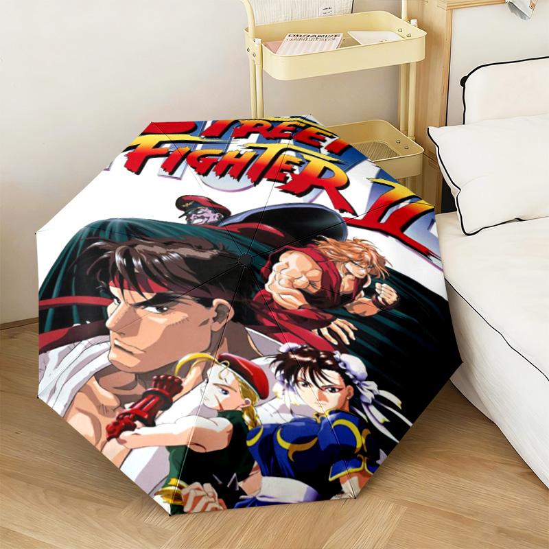 Street Fighter Ii Characters Automatic Umbrella - Suitable Travel Portable Umbrella Outdoor sun shading umbrella Suitable For All Seasons