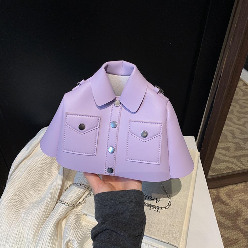 

Однотонная одежда в форме сумки кросс-боди Пальто Женская сумочка Простая цепочка Сумка на плечо Дамы фиолетовый