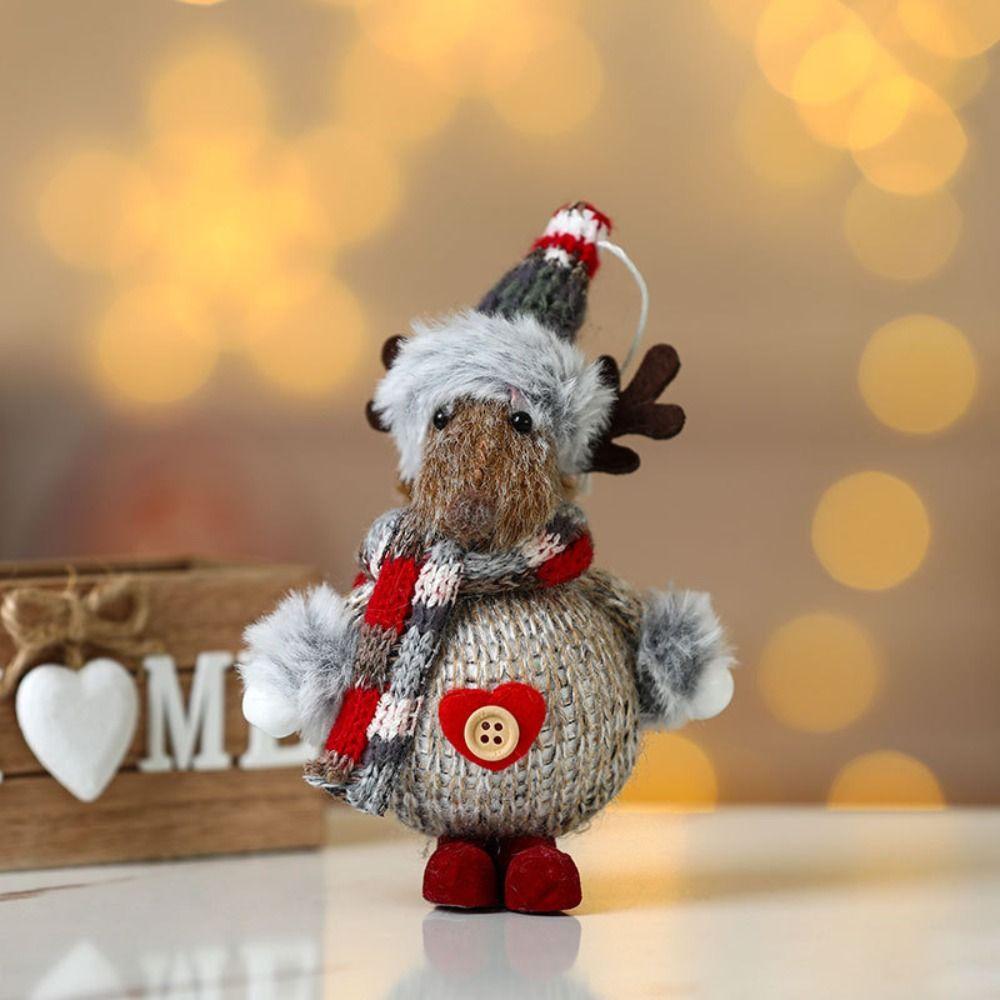 2pcs Unique Christmas Plush Dolls Cloth Christmas Tree Pendant Santa Claus Standing Doll Party