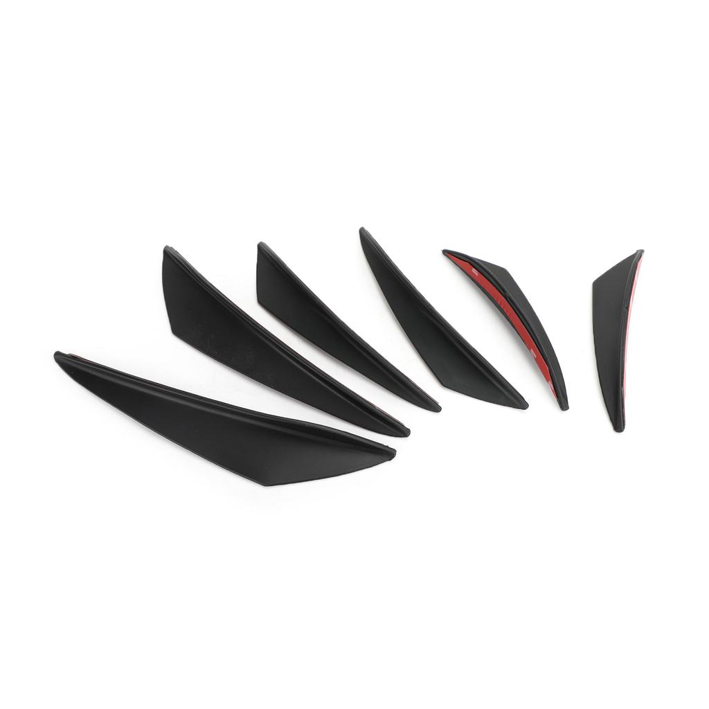 6pcs Universal Gloss Black Car Auto Front Bumper Fins Spoiler Canards Refit