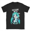 Hatsune Miku Anime Harajuku Printed T-shirt Y2K Men's Casual T-shirt 100% Cotton Men's Fashionable and Comfortable Top