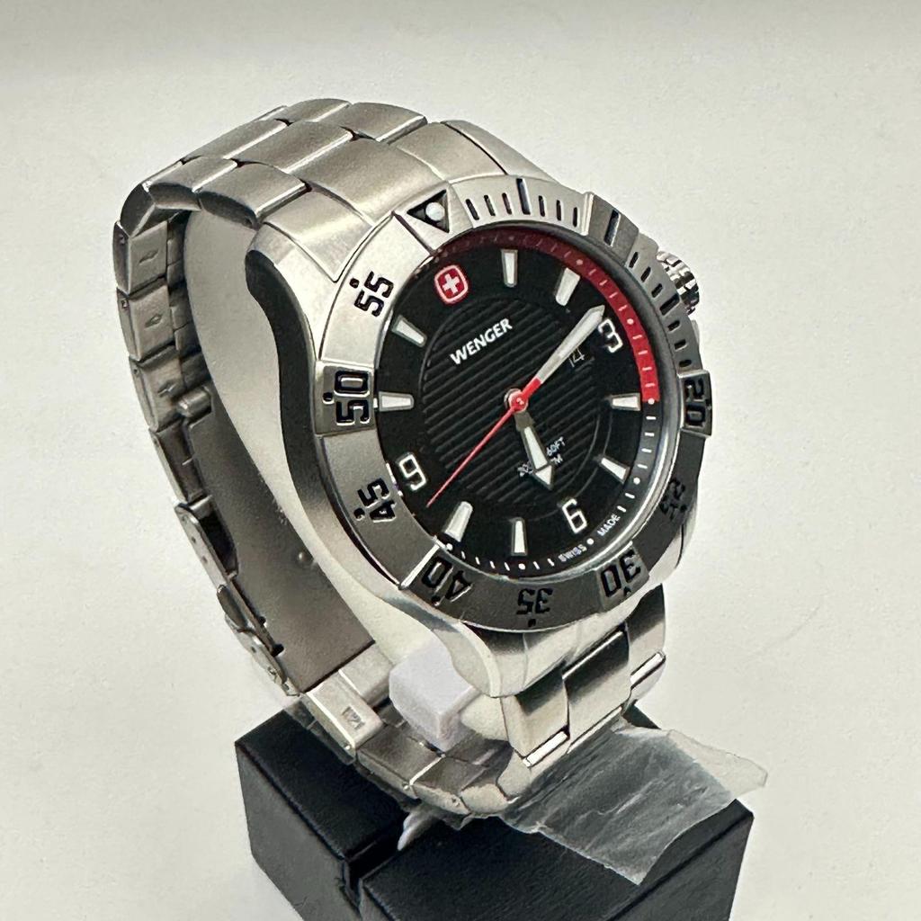 Used New and unused  WENGER SEAFORCE 01.0641.139 Quartz Men's Stainless Steel Case (316L) Black Dial 200m Water Resistant [Domestic Genuine Product]