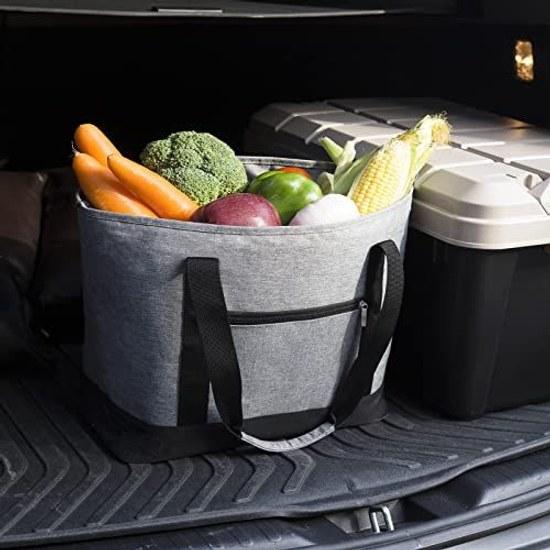 Insulated bag large capacity zipper lunch foldable eco thermal food storage lightweight multifunctional tote suitable commuting school cherry blossom