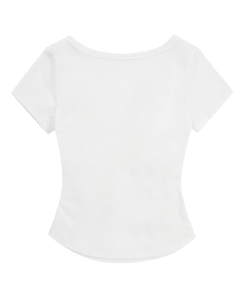 Leijeumiya Slim Crop T-Shirt [White]