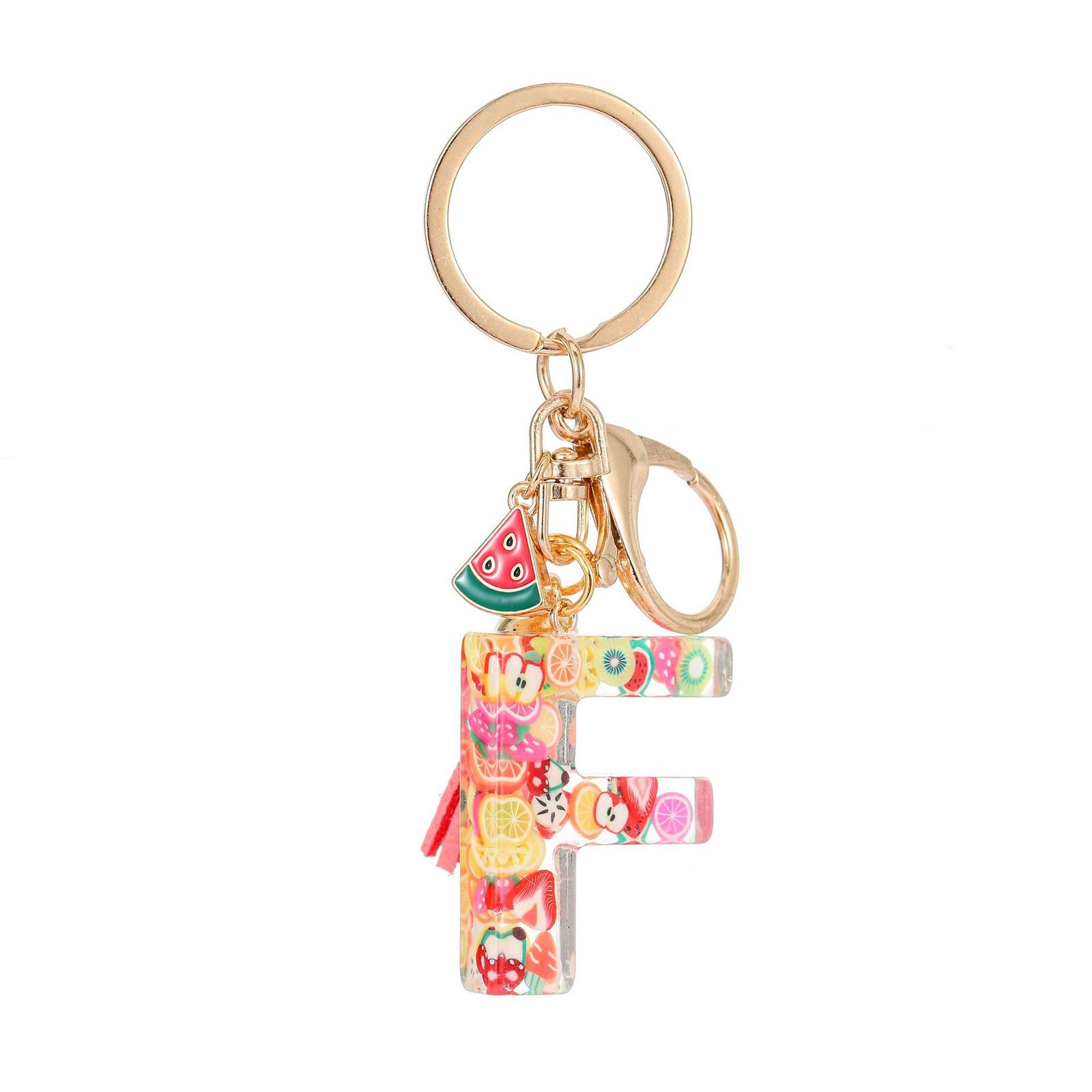 

26 букв модный фруктовый брелок из смолы кулон свежий милый брелок маленькие подарки One Size