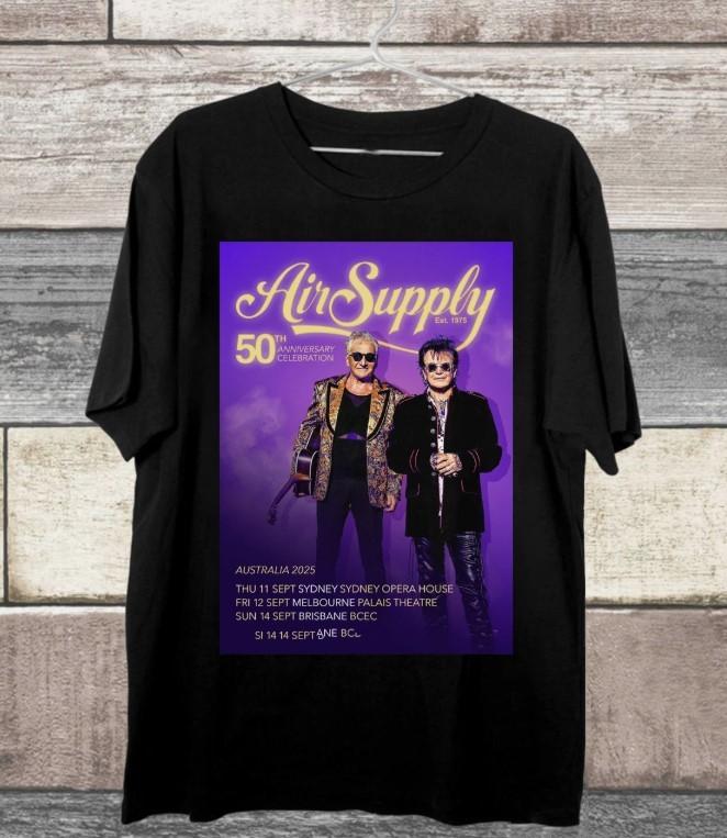 Air Supply 50th Anniversary Tour 2025 Band Gift For Fans S-5XL T-shirt Unisex T-Shirt XXL