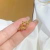 Elegant Vietnamese Gold Plated Six Pointed Star Ring For Women Adjustable Fashion Jewelry