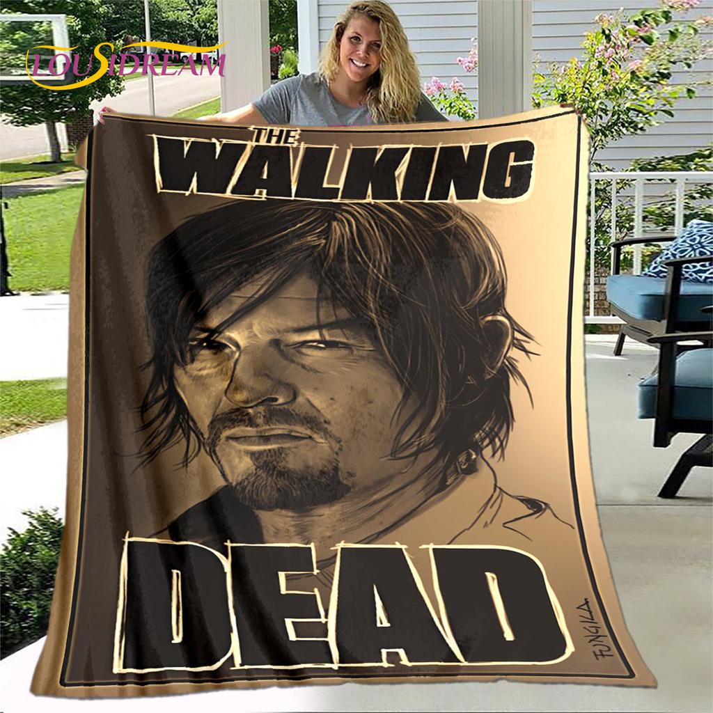 The Walking Dead Korku Yumuşak Peluş Battaniye, Flanel Battaniye Atmak Battaniye Oturma Odası Yatak Odası Yatak Kanepe Piknik Örtüsü Bettdecke