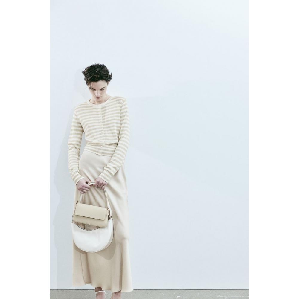 

Кардиган тонкой вязки HM бежевый в полоску