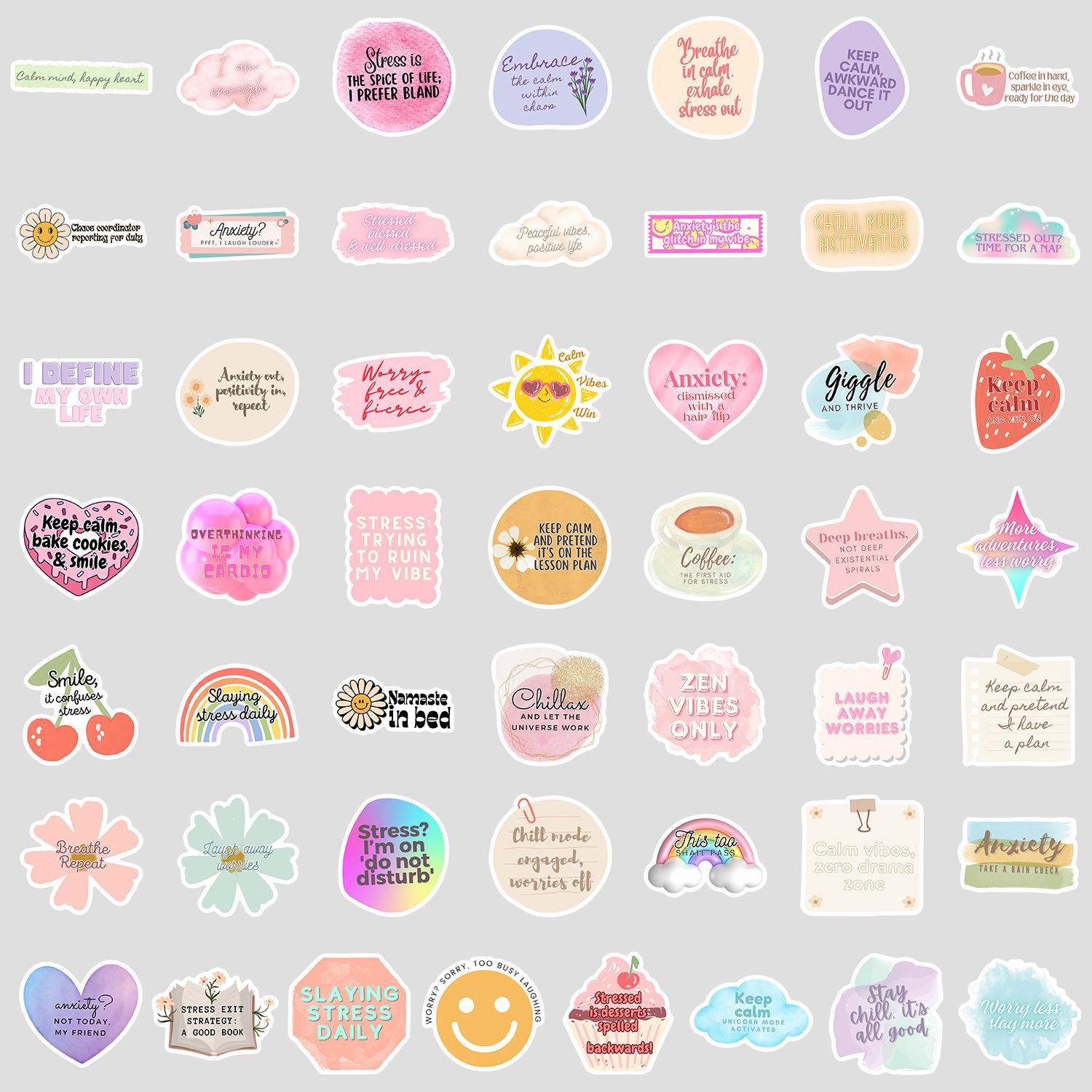 

50 Motivational English Phrases Graffiti Stickers Water Cup Mobile Phone Computer Waterproof Decorative Stickers DIY Stickers