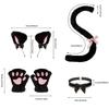 Set de Cosplay de Gato: Disfraz de Halloween con Diadema de Orejas, Guantes de Patas y Cola de Accesorio