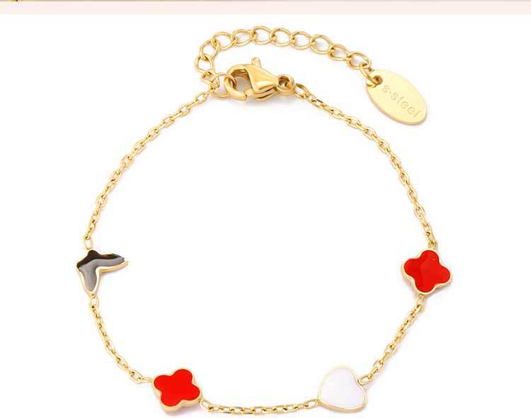 Schmetterling Herz Kleeblatt Titanstahl Armband - Modischer Leichter Luxus Schmuck