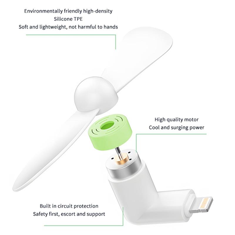 Mini Phone Cooling Fan Plug & Play Universal 3 Ports Small Fan for Summer Outdoor Walk Shopping Daily Use