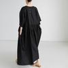 Johnature Korean Bandage Dresses Summer Casual Simple Solid Color Loose O-neck Short Sleeve Pockets Dress
