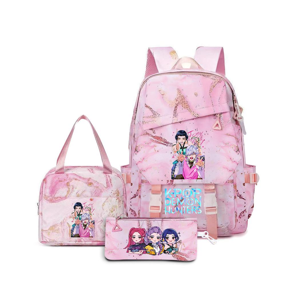 Witch Hunters Three-Piece Backpack Kpop Demon Unters Printed Backpack Lunch Bag