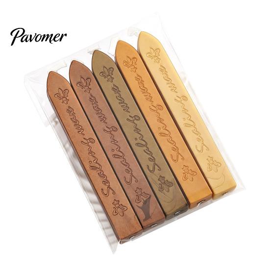 Retro Sealing Wax for Letters 5PCS Sticks, with Wicks, Classic Color Seal Stamp Accessories Strips, Envelope And Vintage Craft Decor Supplies