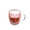 Set of 2 Pink Christmas Tree Glass Cups