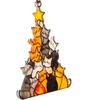 8cm Cat Christmas Tree Suncatcher Ornament Cute Cat Lover Gifts Women Funny Christmas Decorations Black Orange Decor Hanging