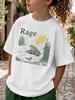 Summer Boys Girl Rage Consumes Me Meme T Shirt Kids Baby Youth Unisex Unisex Tee Streetwear Oversize Casual Trend Loose Short Sleeve