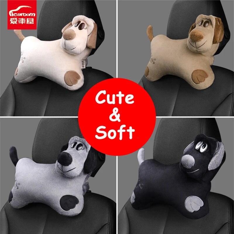 Universal Plush Car Neck Pillow Headrest Relief Neck Pressure Head Masssge Washable Cute Headrest Car Interior Supplies