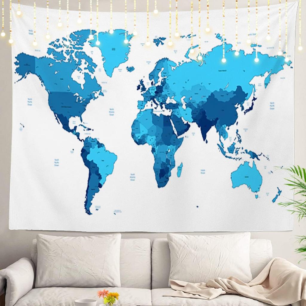 Appeso a Parete per Bambini Studenti, Territorio Geografico Pittorico dell'America Arazzo Educativo per Aula Scolastica Dormitorio Camera da Letto