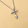 Military Flower Cross Stainless Steel Pendant Street Versatile Necklace Personalized Male And Female Couples Necklace