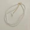 New Arrivals Open Run Bead Pearl Double Layered Necklace