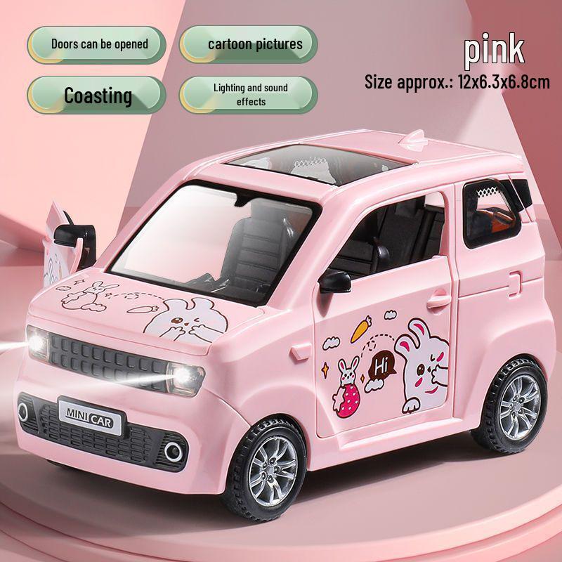 Alphard Model Six-Door Toy MPV: Children's Inertial Music Car & Luxury Baby Car Ornament