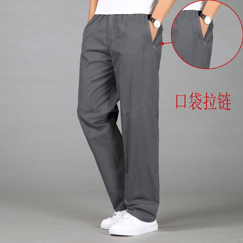 Pure Cotton Pants Men's Fat Casual Pants Men's Large Size Overalls Men's Large Size Casual Pants Men's