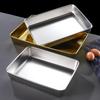 Stainless Steel Rectangular Serving Tray with Transparent Lid