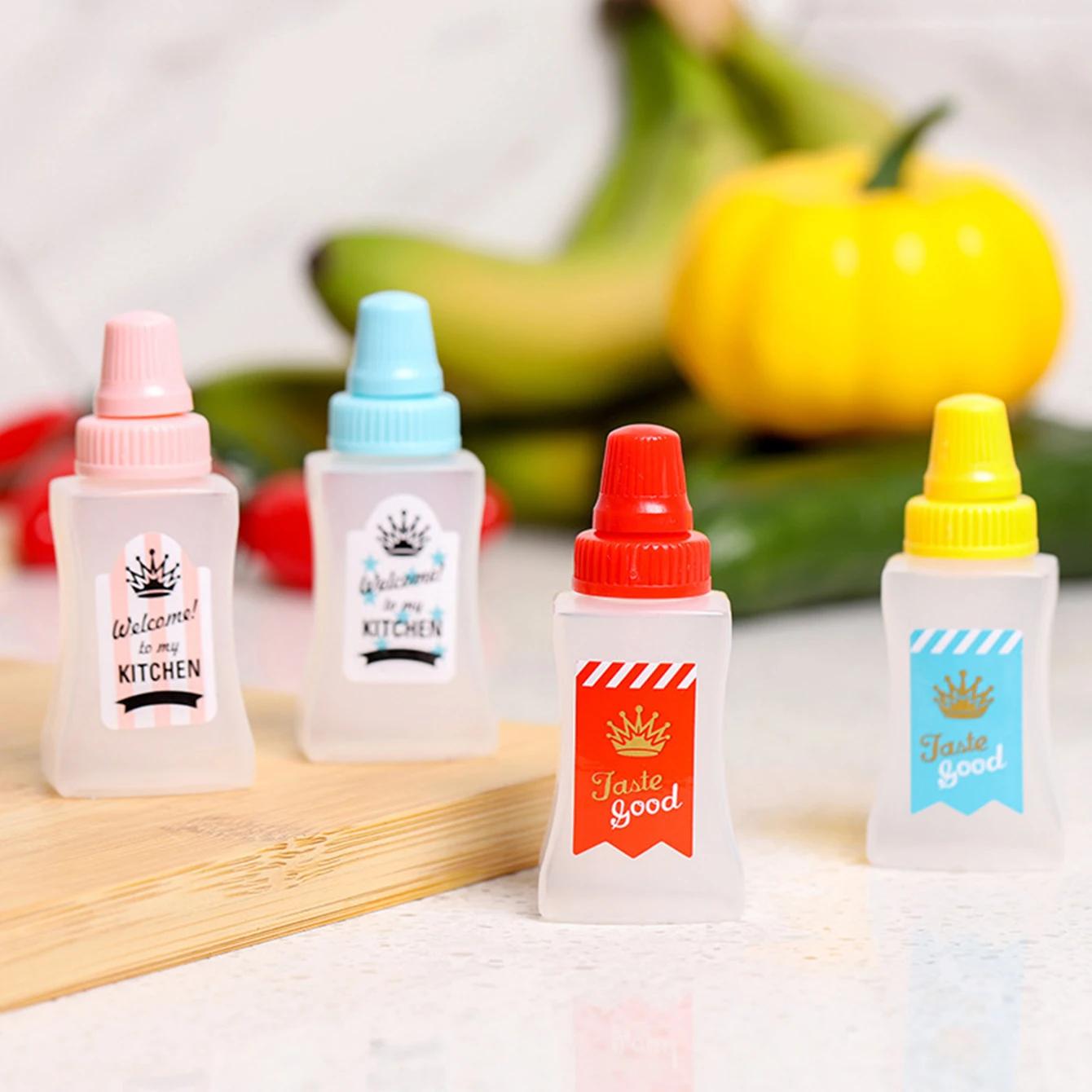 

4pcs -Square Squeeze Sauce Bottle, Mini Portable Sauce Bottle, Portable For Salad Sauce, Tomato Sauce