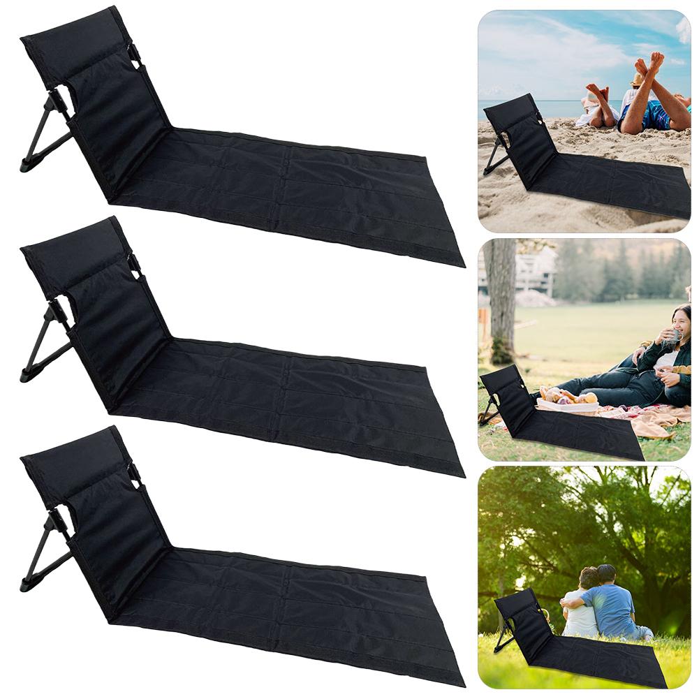 Outdoor Beach Seat Without Legs Foldable Stadium Seat with Backrest Lightweight Camping Chair for Camping Hiking