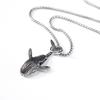 Vintage Blue Whale Pendant Necklace Men Women Hip Hop Rock Popular Necklace Whale Animal Couple Zircon Gift
