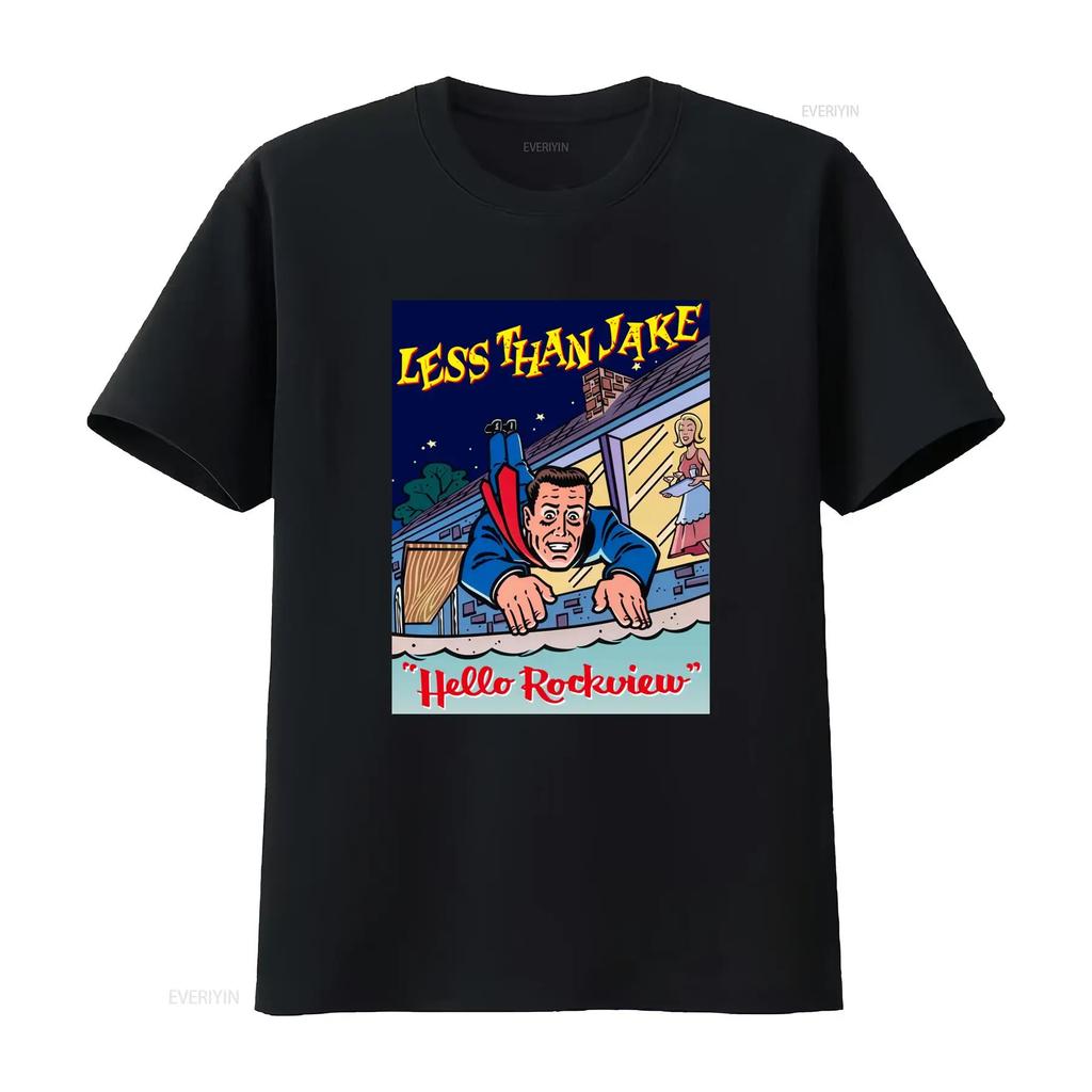 Less Than Jake Hello Rockview Cover Art T Shirt for Men and Women Sizes S 5XL Retro Comedy Design Vintage Washed Soft Graphic