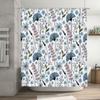 Vibrant Floral Shower Curtain Blue Pink Bloom Decor for Bathrooms Water-Resistant Fabric Modern Home Accessories
