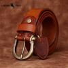 High-end Retro Water-dyed Genuine Leather Belt for Men, Top Layer Cowhide, Retro Fashion Trendy Versatile Horseshoe Buckle Belt for Men