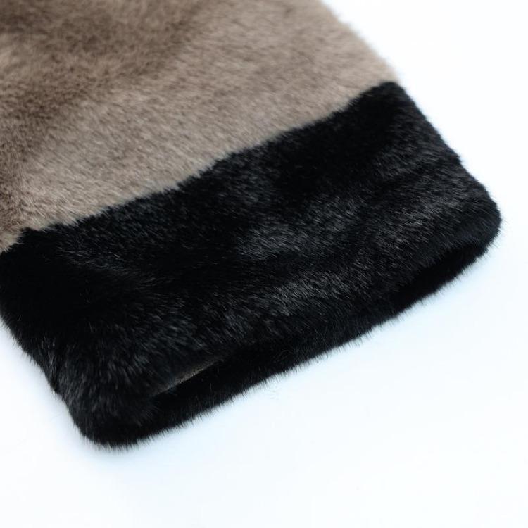 Elegantní zimní kabát z umělého norkového sametu pro ženy středního a staršího věku, vše v jednom kožešinovém svrchníku