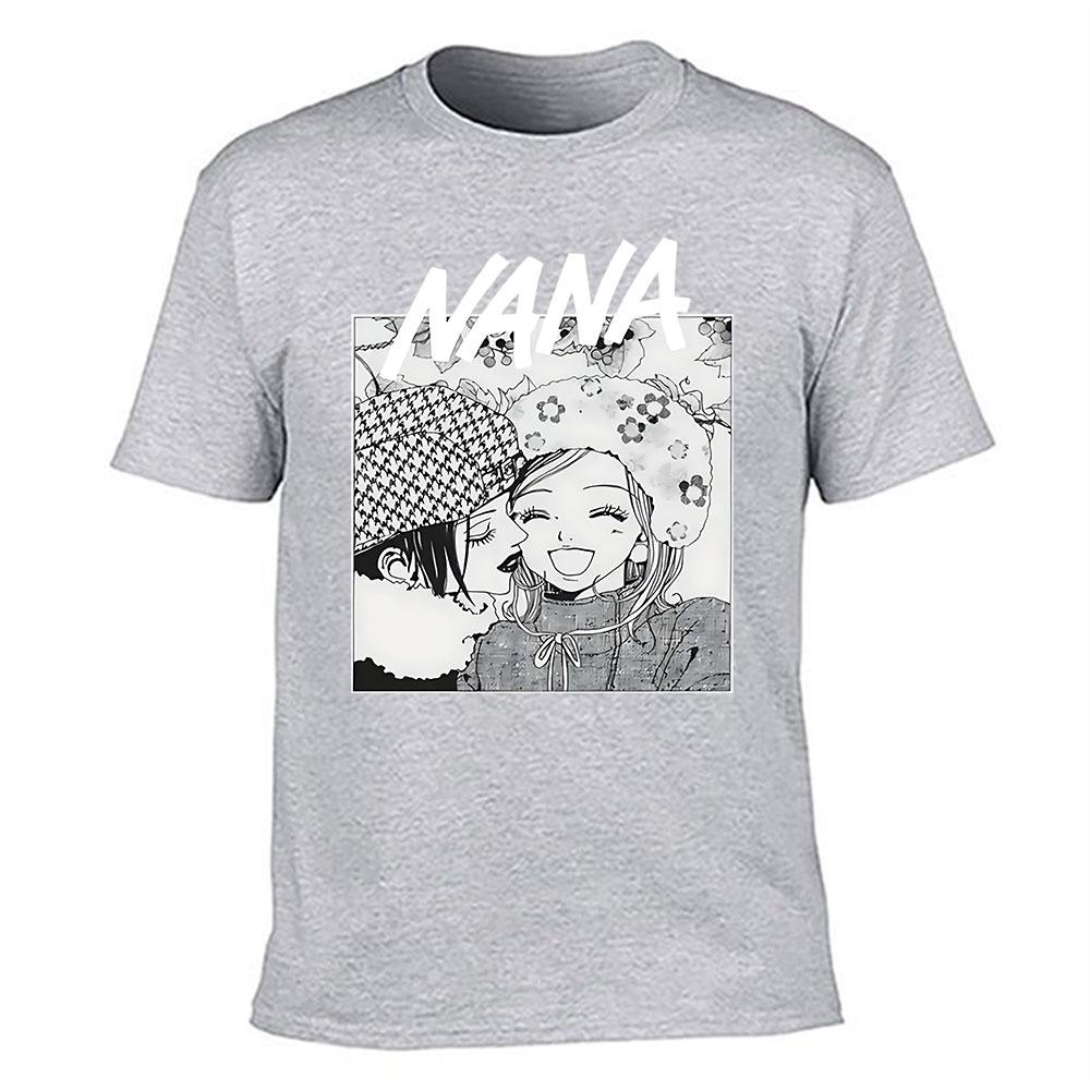Unisexs Cotton Tshirt Nana Anime Print Casual Crew Neck Short Sleeve Tee For Anime Fans Streetwear