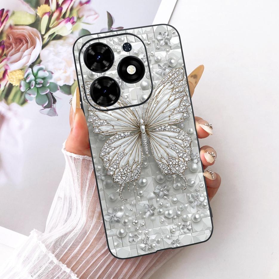 For Tecno Spark Go 2024 Case BG6 Beautiful Butterfly Tree Painted Cover Soft TPU Phone Case For Tecno Spark Go 2024 Fundas Coque