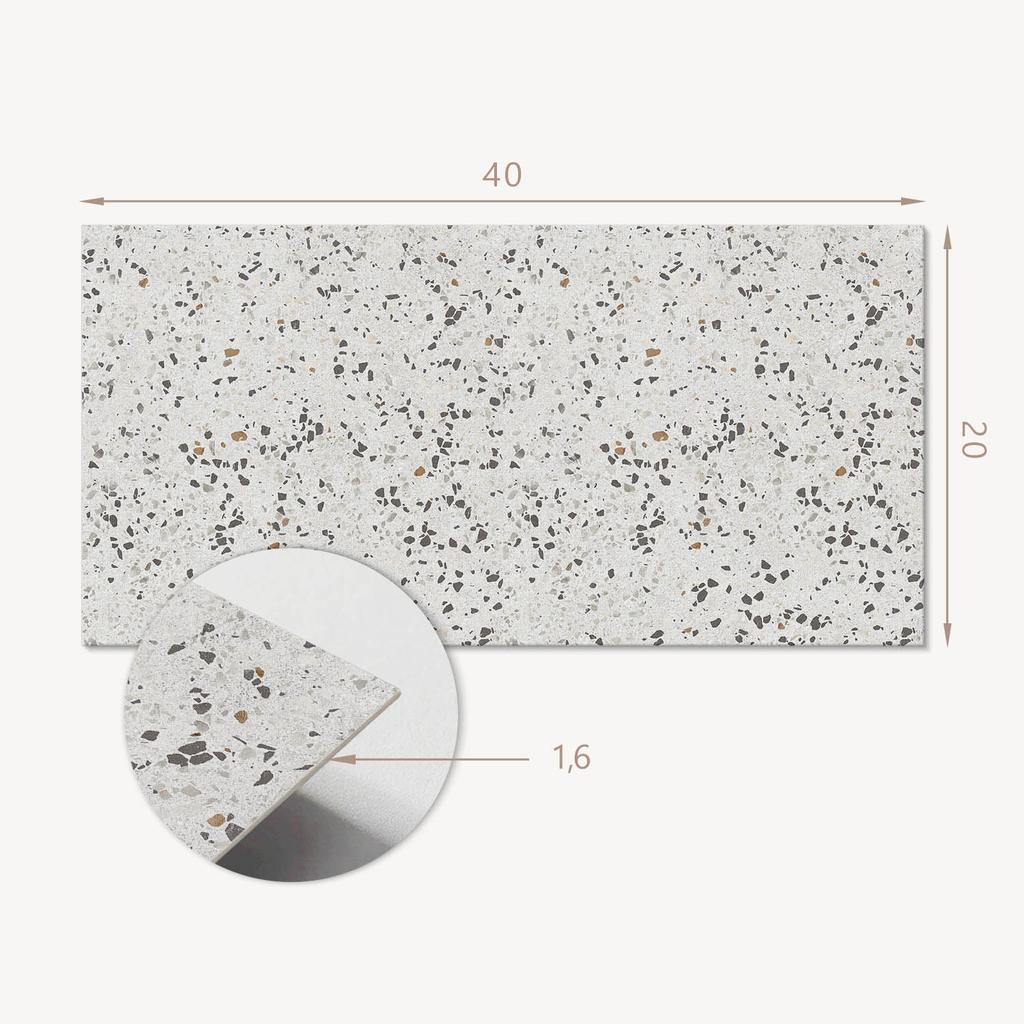 Set of Vinyl Tiles with Decor for Kitchen or Bathroom Pattern with Small Stones 10X40X20 Cm