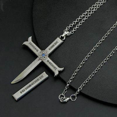 Κολιέ Anime για Γυναικεία Ανδρικά Κολιέ Dracule Mihawk Cross Metal Κοσμήματα Ανδρικά κοσμήματα Κρεμαστό Αλυσίδες Choker Collares Δώρο