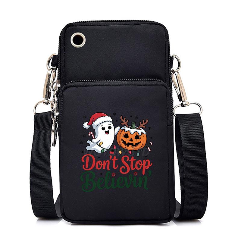 Christmas Christmas Printed Versatile Mobile Phone Bag Multifunctional Going Out Portable Messenger Bag