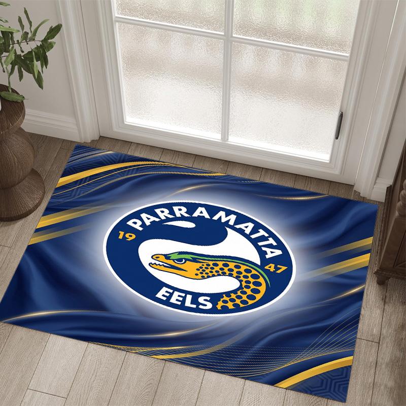 Parramatta Eels Design Crystal Velvet Carpet Cozy Non?Slip Printed Rug For Bedroom Living Room Entrance