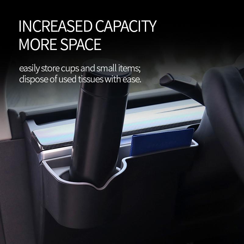 For Tesla Model 3/Y Storage Box Car Dashboard Water Cup Holder Front Instrument Panel Stowing Tidying Auto Accessori 2025-2025