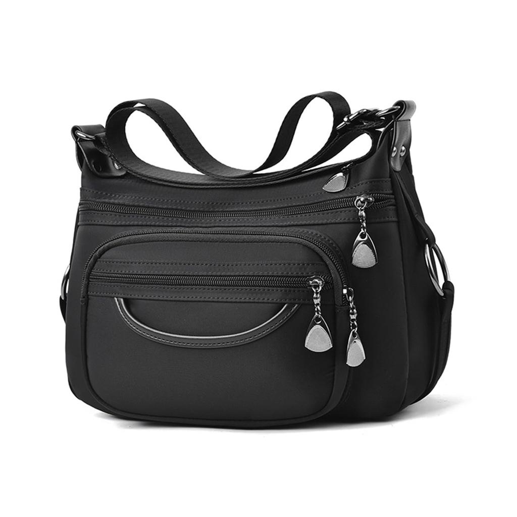 SIRAMO Women's Shoulder Bag, Crossbody, Water-Repellent Oxford Cloth, Lightweight, Multi-Layered Storage, and Large Capacity with Pockets