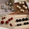Silver Needle Korean Simple Versatile Pearl Earrings Fashion Niche Personality Earrings Light Luxury Temperament High-end Earrings Women