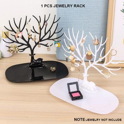Deer Plastic Holder Tree Shape Jewelry Organizer Ring Display Tools Jewelry Display Rack Ornament